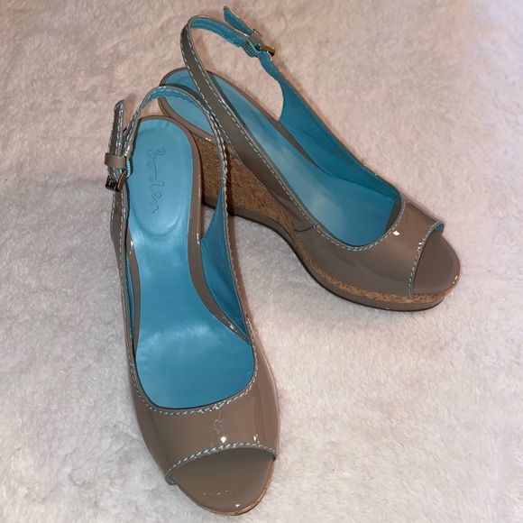 Boden Slingback Peep Toe Wedge